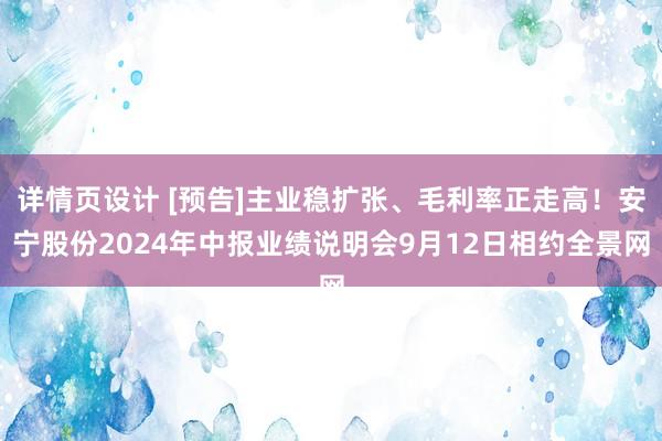 详情页设计 [预告]主业稳扩张、毛利率正走高！安宁股份2024年中报业绩说明会9月12日相约全景网